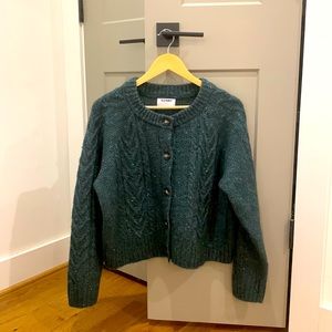 Green sweater cardigan